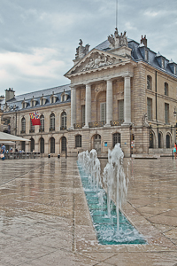 Fountains in the square in front of the palais des ducs et des Etats de Bourgogne ( The palace and the Estates of Burgundy)